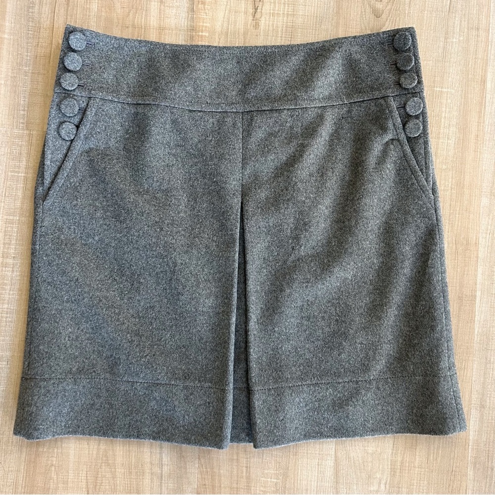 J. Crew Grey Wool Pleated Short Sailor Skirt Size 10